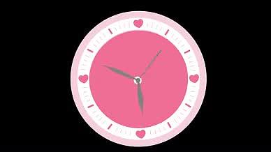 粉红色时钟转动动画视频的预览图